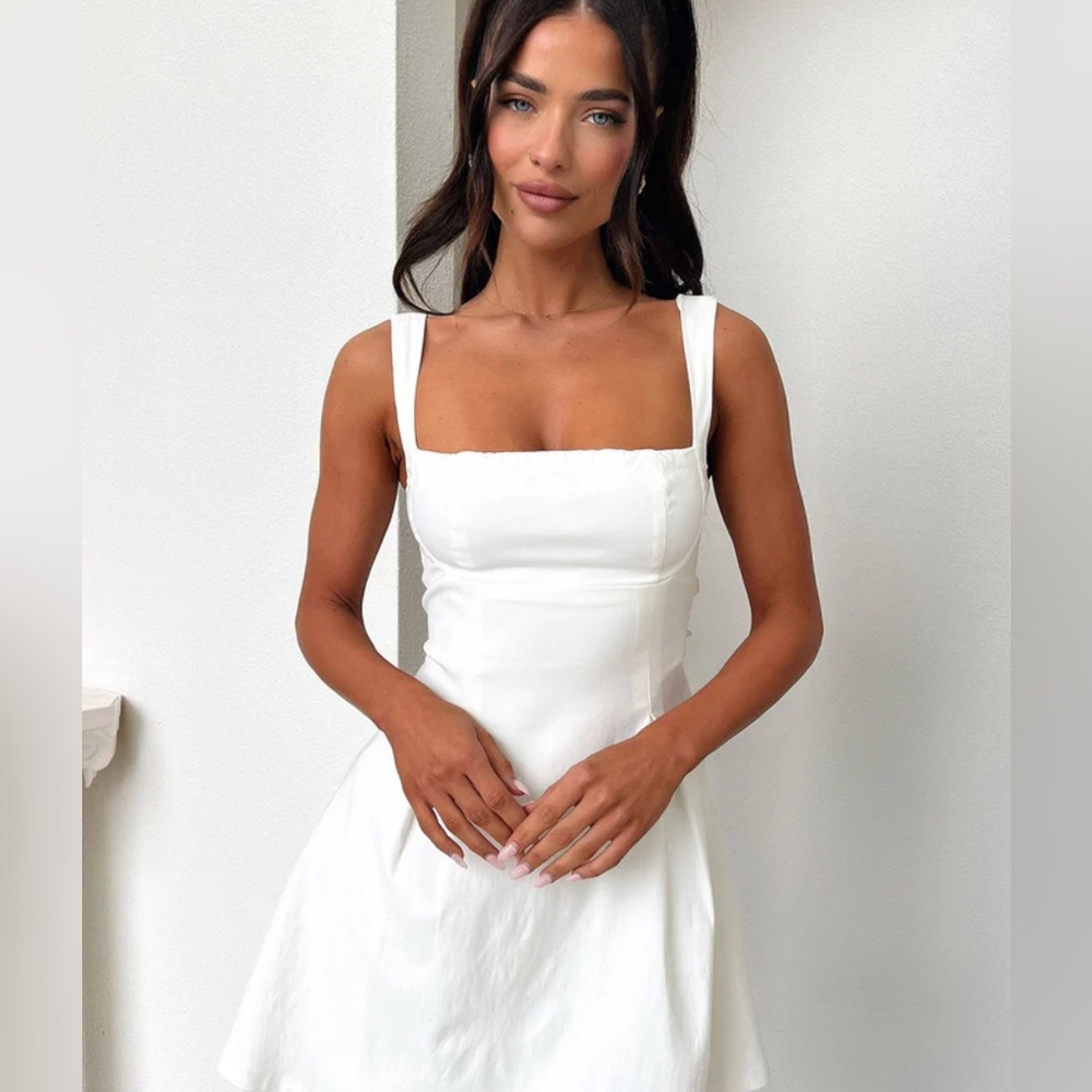 That’s so Fetch - Bransley White Square Neck Mini Sundress